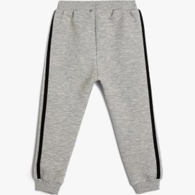 Resim Erkek Bebek Jogger Eşofman Altı Beli Bağlamalı Şerit Detaylı 