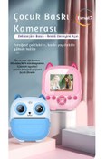 Resim Fırsat7 Çocuk Fotoğraf Makinesi 2.4İnc Anında Baskı HD Video Çift Kamera Müzikli Oyunlu Selfie Kamera Şarjlı 