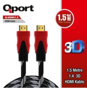 Resim Qport Q-hdmı1.5 1,5m Hdmı Altın Uçlu 3d V1.4 Kablo 