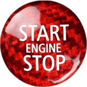 Resim Mini Cooper R55-r61 2006-2016 Motor Başlatma-durdurma Düğmesi Koruması, Kırmızı Karbon Fiber Desenli Dekoratif Aksesuar 