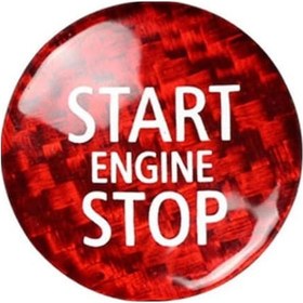 Resim Mini Cooper R55-r61 2006-2016 Motor Başlatma-durdurma Düğmesi Koruması, Kırmızı Karbon Fiber Desenli Dekoratif Aksesuar 
