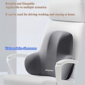 Resim 1pc Ergonomik Hafızalı Köpük Bel Destek Yastığı, Orta Yumuşak Sıkıştırılabilir Sırt Ağrısı Rahatlatma Ped, Hafif Polyester Kumaş, Kaymaz Yıkanabilir Oturak Yastığı, Ofis, Ev, Seyahat için İdeal Hediye 