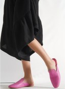 Resim PASSAGE SHOES 6138 Fuşya Zımba Detaylı Hakiki Deri Kadın Terlik 