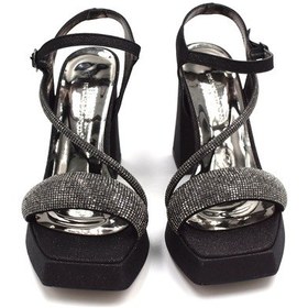 Resim Beyaz London Taş Biye Detaylı Kalın Topuklu Kadın Abiye Ayakkabı Siyah Siyah 