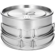 Resim Jeehugo Tomshoo Paslanmaz Çelik Tencere Ve Tavuk Seti - 15.5cm Tencere + 16cm Tavuk, Kapağı Ve Mesh Çanta İçeren Pratik Mutfak Aleti Gümüş 