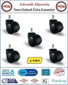 Resim Ofis Koltuk Mobilya Tekerleği - M10 Civatalı Tekerlek - 5 Adet 