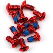 Resim PRO Bisiklet Scooter Fren Disk Vidası Rotor Civatası 6 Vida MTB Rotor Vidası 12li Paket Kırmızı 