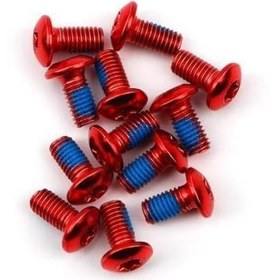 Resim PRO Bisiklet Scooter Fren Disk Vidası Rotor Civatası 6 Vida MTB Rotor Vidası 12li Paket Kırmızı 