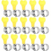 Resim 5/15 adet Ayarlanabilir Sarı Kanat Vida Anahtarı Stili Solucan Dişli Hortum Kelepçesi, Yakıt Hattı Kelepçesi, Boru ve Su Borusu Kelepçesi, 16-26mm (0.63-1.06in), Metal, Bahçe, Çim ve Açık Hava Sulama için 