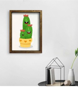 Resim Bk Gift Kaktüs Tasarımlı Doğal Masif Ahşap Çerçeveli Tablo 45X65C (551120030) 