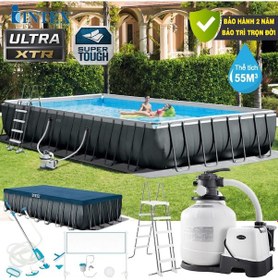 Resim İntex 26378 975 x 488 x 132 CM Ultra Xtr Prefabrik Aile Havuzu Deluxe Set 