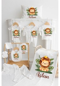 Resim %100 Pamuk Baskılı 11 Li Isimli Organik Bebek Hastane Çıkışı 