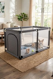 Resim Reyo Brave Paws Köpek Oyun Evi, Kedi Köpek Doğum Evi, Köpek Çiti 70X110 cm 