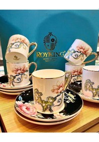 Resim Roykıng Luciana 6 Lı Kahve Fincanı Bone Chına Siyah-Beyaz 