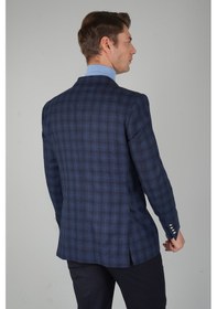 Resim Bisse Erkek Mono Yaka 6 Drop Çift Yırtmaçlı Lacivert Yün Ceket Pck25k25204 D39 Lacivert 