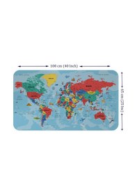 Resim Türkçe Eğitici Ülke Ve Başkent Okyanus Detaylı Atlası Dünya Haritası Duvar Sticker -60x105-3863 - Renkli Çok Renkli 