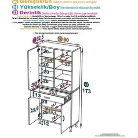 Resim Eliusta Nexa Modüler Dolap 60 Cm Banyo/mutfak Dolabı Extra Kullanım Alanlı 60x173x32,5 Cm Beyaz Dolap Beyaz 
