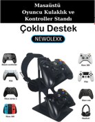 Resim NEWOLEXX Metal Gaming Ps4 Ps5 Xbox Joystick Controller Tutucu Ve Kulaklık Dikey Standı 