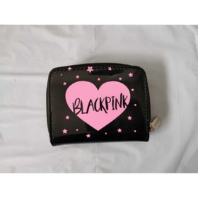 Resim muyoso Kalpli Siyah Black Pink Baskılı Hologram Cüzdan 