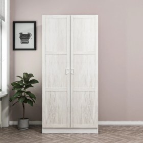 Resim Minar Kale Country 2 Kapak Zincir Dolap -Eskitme Beyaz 210 cm 