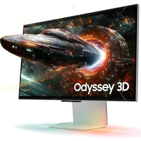 Resim Samsung 27" Odyssey 3D G90XF 4K 165 Hz Gaming Monitör Gümüş 