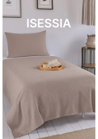 Resim Loya %100 Pamuk Tek Kişilik Pike Yatak Örtüsü Koltuk Örtüsü 160x230cm Kahverengi 