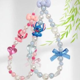 Resim Disney Stitch Bead Telefon Askısı, İki Renkte Mevcut, Sırt Çantaları ve Telefonlar İçin Uygun Sevimli Karakter Aksesuarı, Doğum Günleri, Sevgililer Günü veya Noel İçin Mükemmel Hediye. 