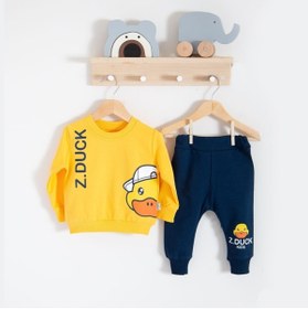 Resim ENİA BABY Baby Enia Bebek Duck Yazı Baskılı Alt Üst Ikili Takım 