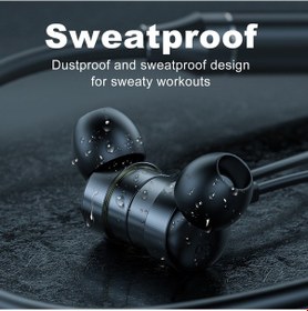 Resim Vkemall Siyah Boya 5.1 Bluetooth Boyun Bağcıklı Kulaklık, 15 Saat Sürekli Çalma, Hareket İçin Manyetik Silikon, 10m Aktarım Mesafesi 
