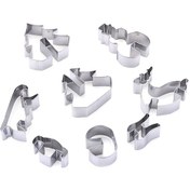 Resim Qingmipy 8 Parça Paslanmaz Çelik 3d Noel Kurabiye Kalıbı Seti - Kek Ve Kurabiye Yapımı İçin Çok Renkli 