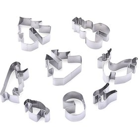 Resim Qingmipy 8 Parça Paslanmaz Çelik 3d Noel Kurabiye Kalıbı Seti - Kek Ve Kurabiye Yapımı İçin Çok Renkli 