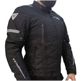 Resim Venom Air Racing Motosiklet Montu 4 Mevsim Motorcu Touring Mont Siyah 