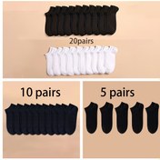 Resim 5/10/20 Çift Unisex Basit Düz Renk Nefes Alabilen ve Rahat Kısa Çorap, Tüm Mevsimler İçin Uygun. 