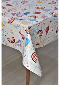 Resim Elyaf Astarlı Silinebilir Pvc Muşamba Masa Örtüsü 1187-1 Parti-krem 