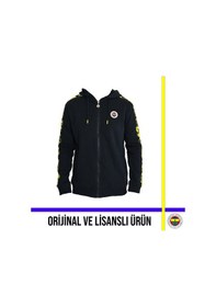 Resim Fenerbahçe Lisanslı 25/26 Lacivert Tribün Kamuflaj Detaylı Kapşonlu Sweatshirt Lacivert 