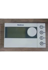 Resim Buderus Kablolu Oda Termostatı Beyaz Mekanik Kontrol Paneli ile Sıcaklık Ölçümü İçin 