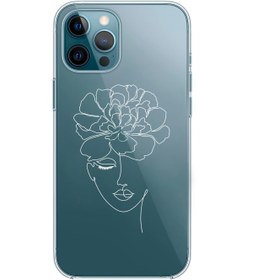 Resim mooodcase Iphone 12 Pro Max Uyumlu Flower Women Art Lens Korumalı Şeffaf Telefon Kılıfı 
