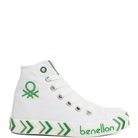 Resim Benetton® | BN-30744 - 3374 Beyaz Yeşil - Çocuk Spor Ayakkabı Benetton