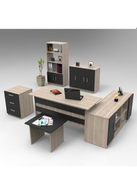Resim Robinhome Robin Home Verona Abcdef Ofis Büro Masa Takımı Meşe-Siyah 