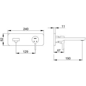 Resim Eca Purity 102167602H-K Ankastre Sıva Üstü Lavabo Bataryası Tek Rozet 
