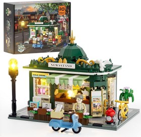 Resim Stadtleben Gazete Durağı Işıklı Yapı Blokları Seti, 556 Parça, Avrupa Kasabası Modeli 