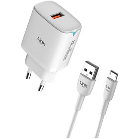 Resim Linktech C305 Safe Micro USB Kablolu 18W Hızlı Şarj Cihazı Seti Beyaz 1 Adet 