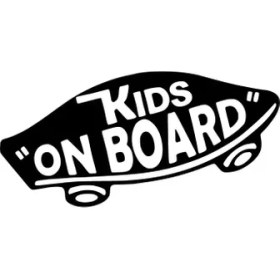 Resim Kids On Board Kaykay Sticker 20 x 10 cm 