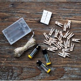 Resim 3 Metre Peri Led 15 Mini Karışık Mandal-Gün Işığı 