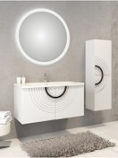 Resim NETDEKO Oriz 80 Cm Banyo Dolabı -beyaz (boy Dolap Dahil ) 