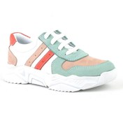 Resim Rakerplus Hakiki Deri Yeşil Pembe Kız Çocuk Sneakers Ayakkabı 