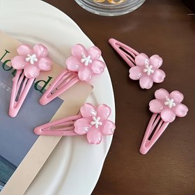 Resim 5 adet Sevimli Basit Kiraz Çiçeği Klipsi 