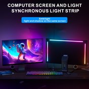Resim 24/27 İnç Ambilight Bilgisayar Atmosferi Ekran Işığı Senkronizasyon Işıklı Bar ve Gölge Ekranı Takip Etkin RGB Fantazi Renkli Ekran Işık Şeridi Çoklu Kontrol Modu Yaratıcı Işık Barı 