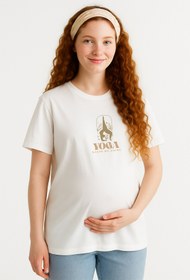 Resim TARZ STİL Premium Yumuşak Penye Kumaşlı Yoga baskılı Hamile Tişörtü 22890 