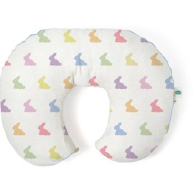 Resim Müslin Bebek Emzirme Destek Yastığı - Rainbow Lapin Blue 